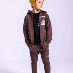 Bluza chłopięca rozpinana z kapturem brązowa  All For Kids